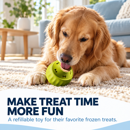 Refillable Dog Treat Toy with DIY Freezer Tray