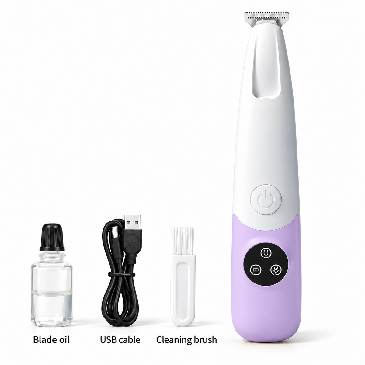 Quiet Cordless Pet Paw Trimmer with LED Light