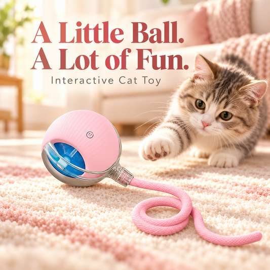 Automatic Rolling Cat Ball – Rechargeable with Rope Tail