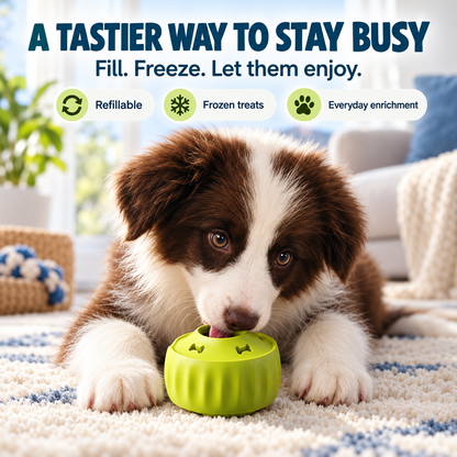 Refillable Dog Treat Toy with DIY Freezer Tray
