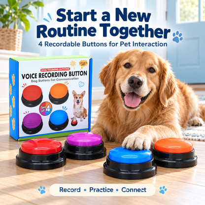 Recordable Pet Talking Buttons – Press, Play & Connect