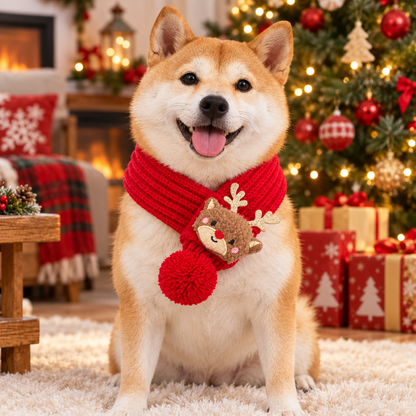 Festive Pet Scarf Collection – Santa, Reindeer, Snowman &amp; Tree Designs