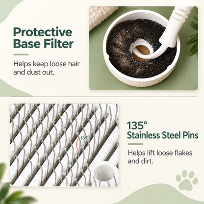 2-in-1 Pet Dryer Brush – 3 Heat Settings & Easy Hair Removal