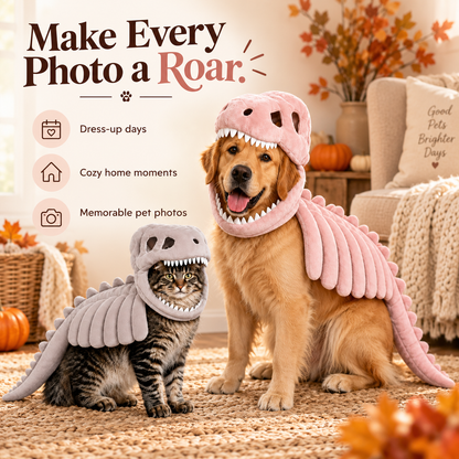 Soft Plush Pet Skeleton Costume for Cats & Dogs