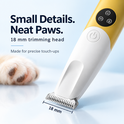Quiet Cordless Pet Paw Trimmer with LED Light