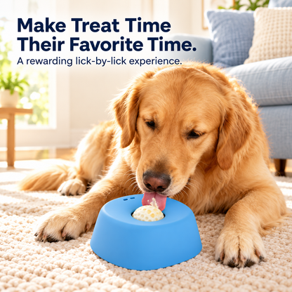 Rolling Ball Pet Treat Bowl – Slow Licking, Less Splash