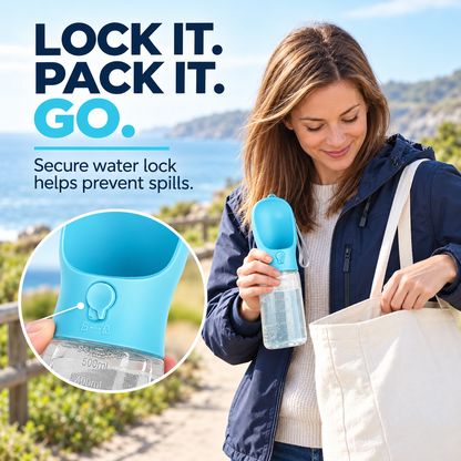3-in-1 Pet Travel Bottle – Water, Food