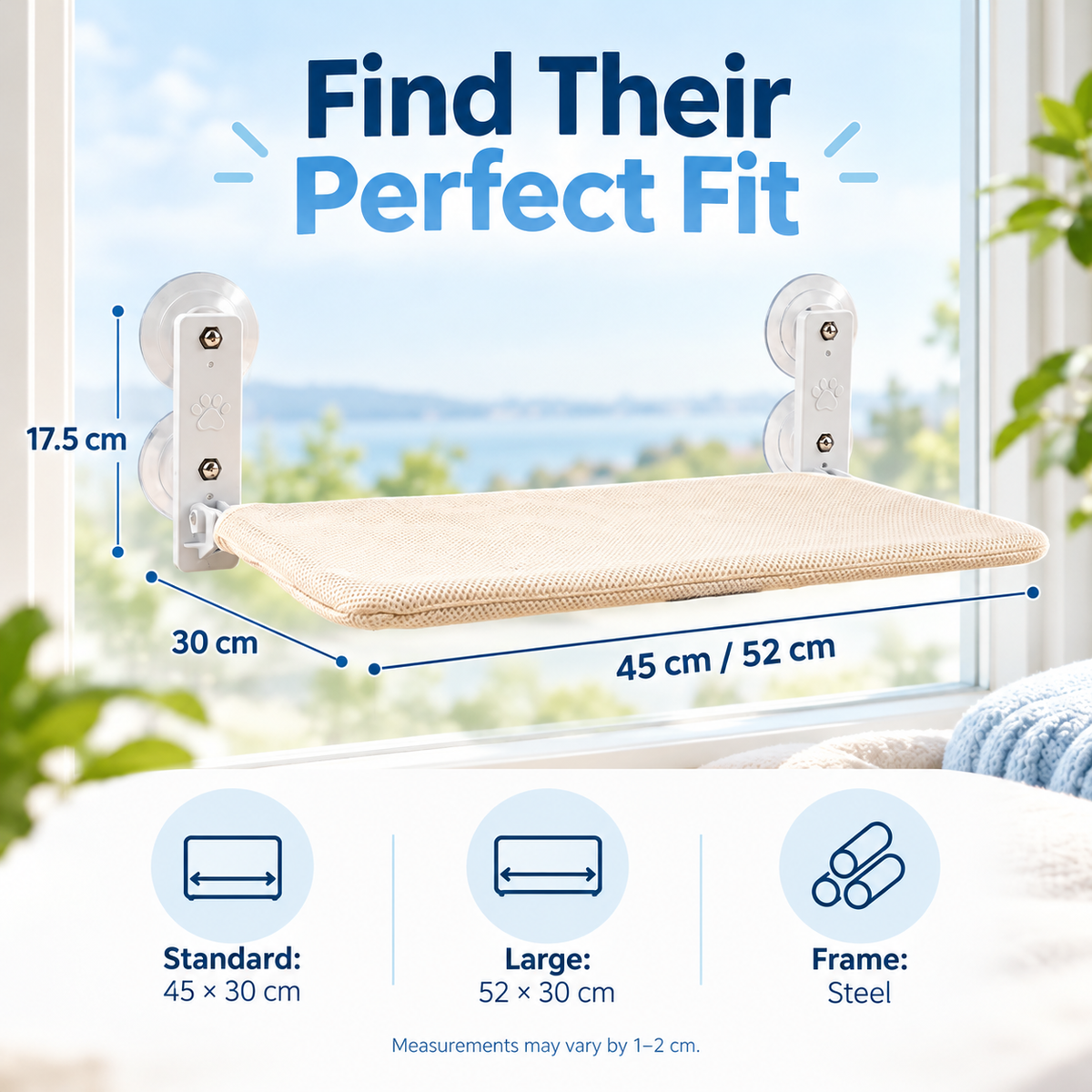 Foldable Cat Window Perch – Cord-Free & Washable