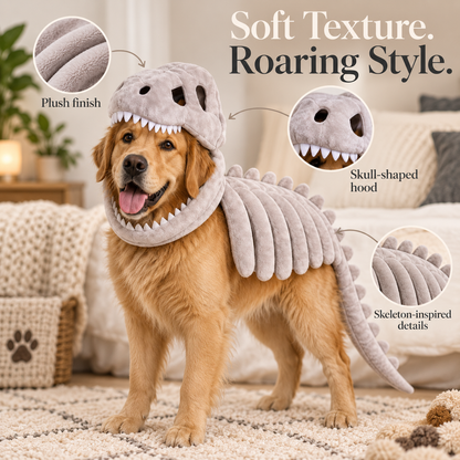Soft Plush Pet Skeleton Costume for Cats & Dogs