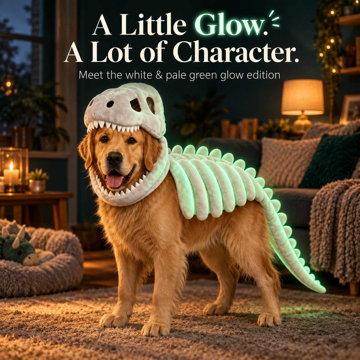 Soft Plush Pet Skeleton Costume for Cats & Dogs