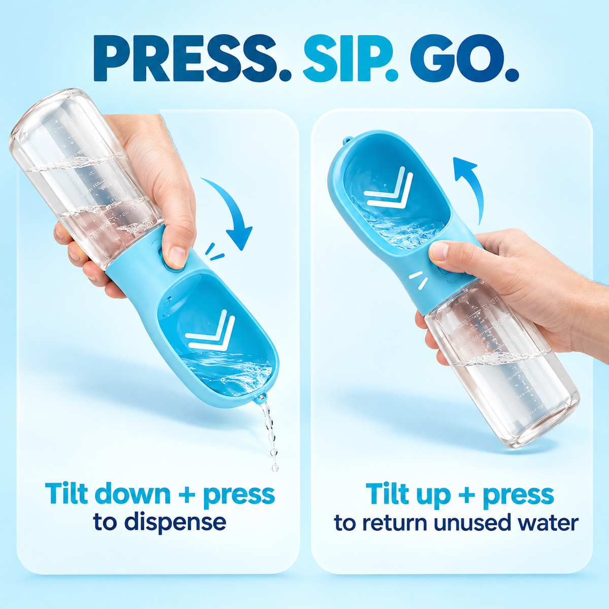 3-in-1 Pet Travel Bottle – Water, Food