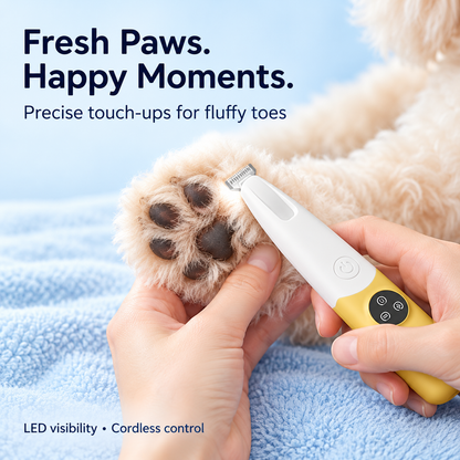 Quiet Cordless Pet Paw Trimmer with LED Light