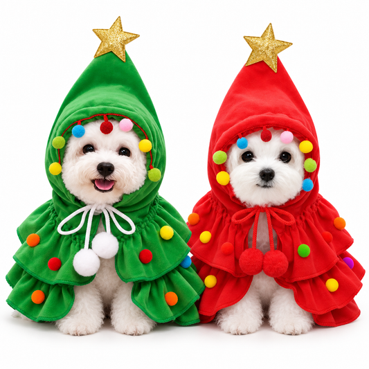 Christmas Tree Pet Cape – Soft & Lightweight for Cats & Small Dogs