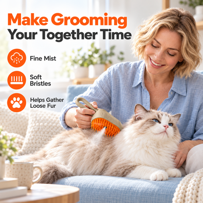 Pet Mist Grooming Brush – Soft Bristles & Loose Fur Care