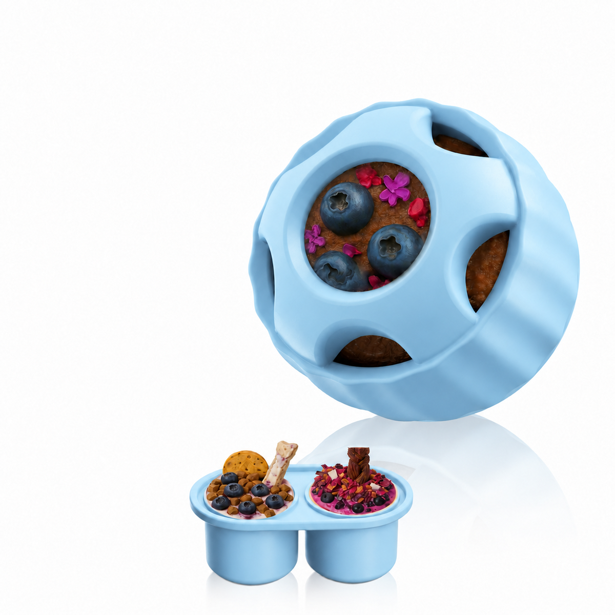 Refillable Dog Treat Toy with DIY Freezer Tray
