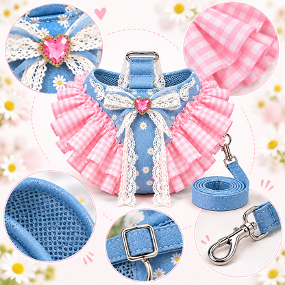 Cute Ruffle Vest‑Style Pet Harness